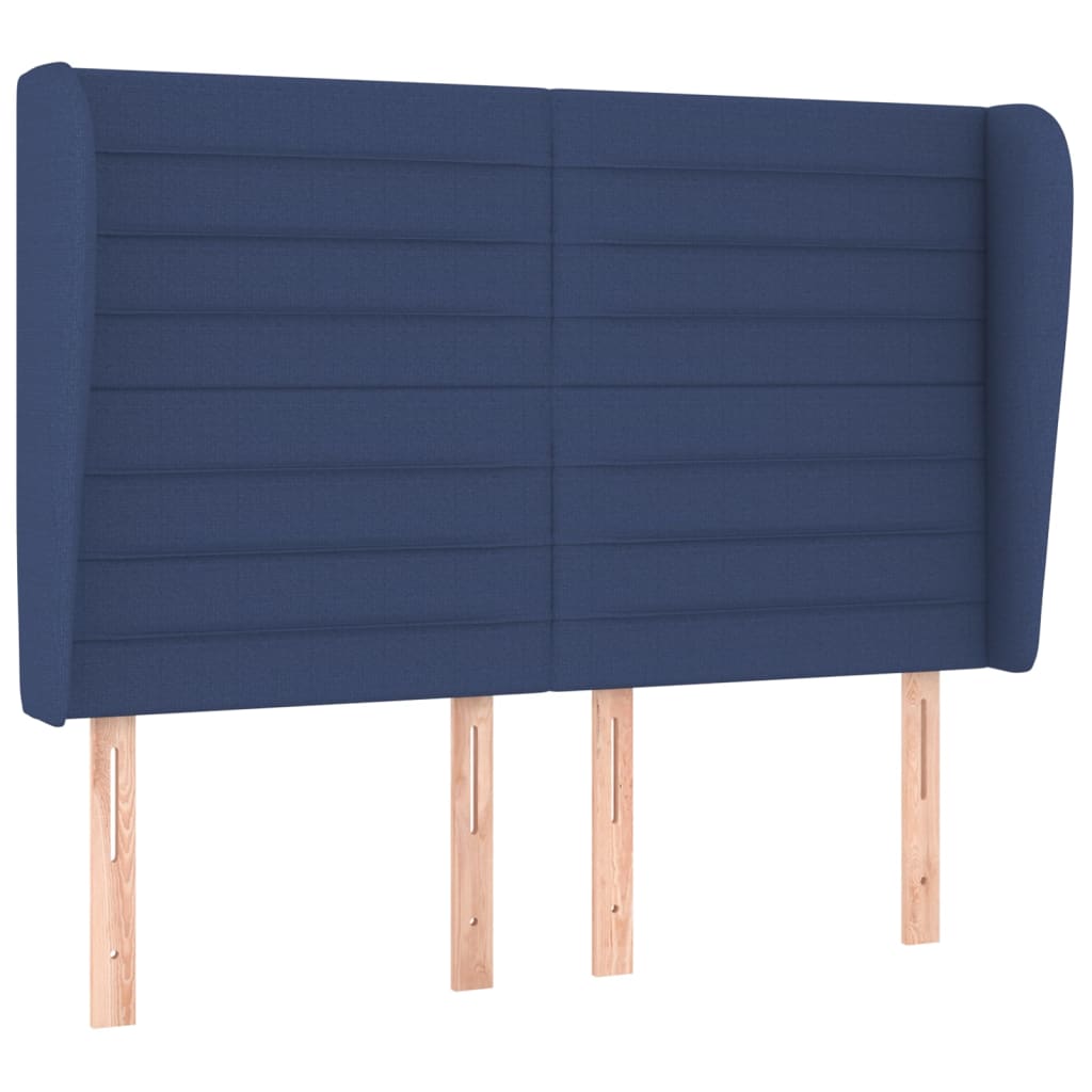 Boxspringbett mit Matratze Blau 140x190 cm Stoff