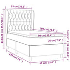 Boxspringbett mit Matratze Dunkelbraun 90x190 cm Stoff