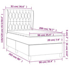 Boxspringbett mit Matratze Hellgrau 90x200 cm Stoff