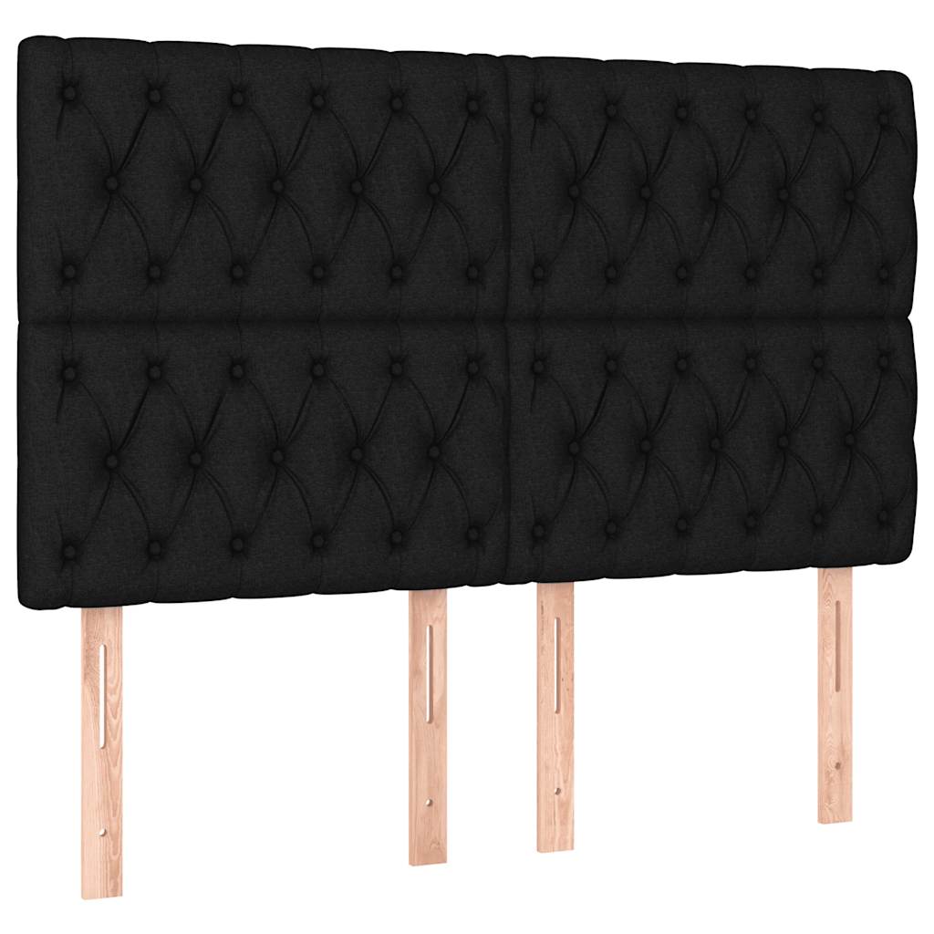 Boxspringbett mit Matratze Schwarz 140x200 cm Stoff