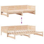 Ausziehbares Tagesbett Braun 203,5 x 184 x 56,5 cm