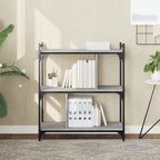 Bücherregal 3 Böden Grau Sonoma 76x32x88 cm Holzwerkstoff