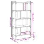 Bücherregal 5 Böden Grau Sonoma 76x32x158 cm Holzwerkstoff