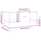 Couchtisch Schwarz 102x50x40 cm Holzwerkstoff