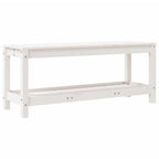 Gartenbank Weiß 108x35x45 cm Massivholz Kiefer
