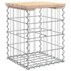 Gartenbank aus Gabionen 33x31x42 cm Massivholz Kiefer
