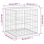 Gartenbank aus Gabionen 43x44x42 cm Massivholz Kiefer