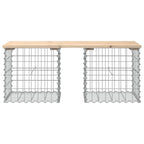 Gartenbank aus Gabionen 103x44x42 cm Massivholz Kiefer