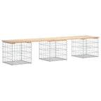 Gartenbank aus Gabionen 203x44x42 cm Massivholz Kiefer