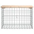 Gartenbank aus Gabionen 63x31,5x42 cm Massivholz Kiefer