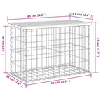 Gartenbank aus Gabionen 63x31,5x42 cm Massivholz Kiefer