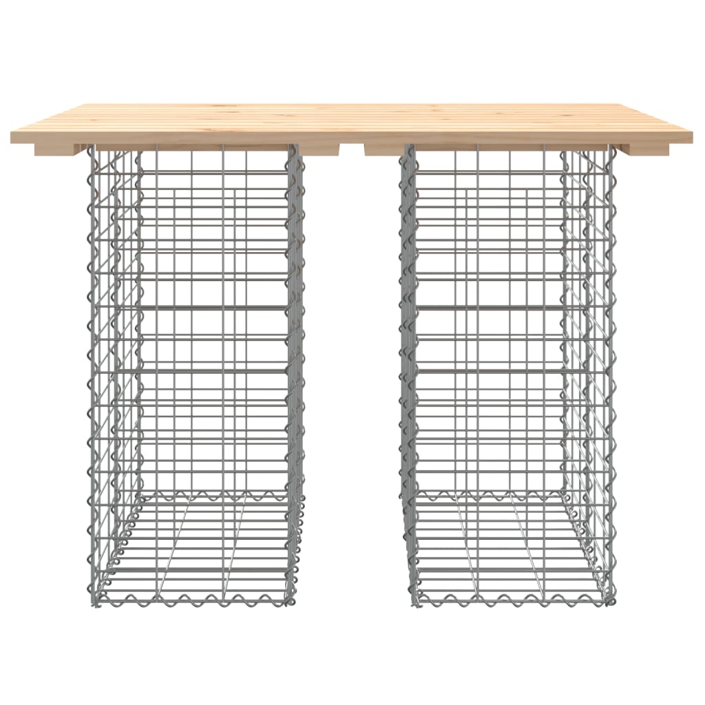 Gartentisch aus Gabionen 100x70x72 cm Massivholz Kiefer