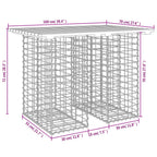 Gartentisch aus Gabionen 100x70x72 cm Massivholz Douglasie