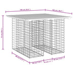 Gartentisch aus Gabionen 100x102x72 cm Massivholz Kiefer