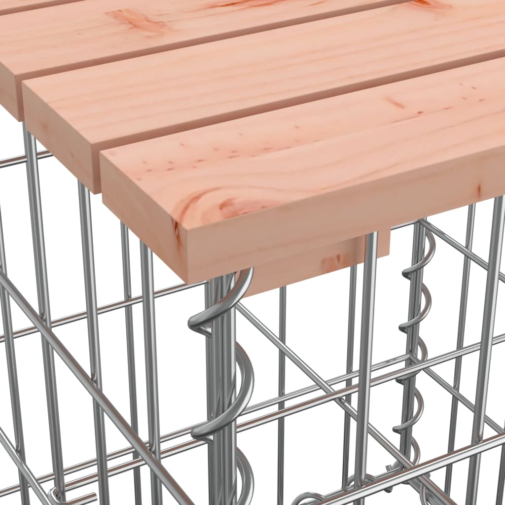 Gartentisch aus Gabionen 100x102x72 cm Massivholz Douglasie