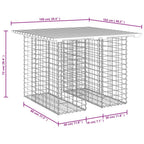 Gartentisch aus Gabionen 100x102x72 cm Massivholz Douglasie