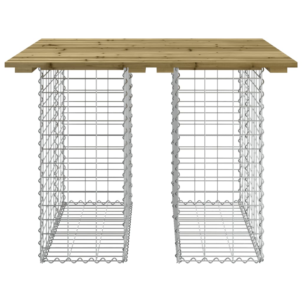 Gartentisch aus Gabionen 100x102x72 cm Kiefernholz Imprägniert