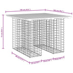 Gartentisch aus Gabionen 100x102x72 cm Kiefernholz Imprägniert