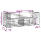 Gartenbank aus Gabionen 184x71x65,5 cm Massivholz Kiefer