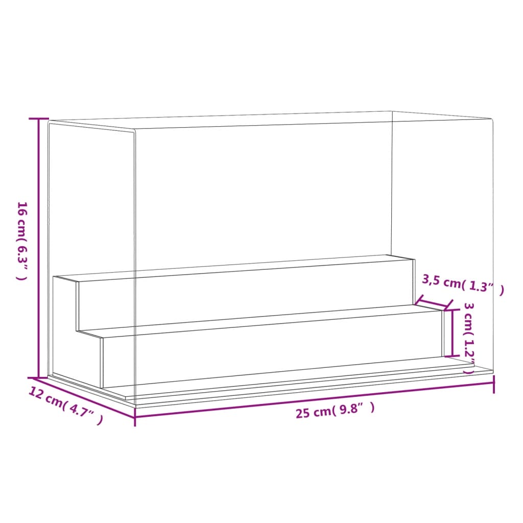 Vitrine Transparent 25x12x16 cm Acryl
