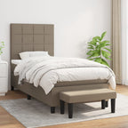 Boxspringbett mit Matratze Taupe 80x200 cm Stoff