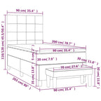 Boxspringbett mit Matratze Taupe 90x200 cm Stoff