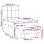 Boxspringbett mit Matratze Taupe 100x200 cm Stoff