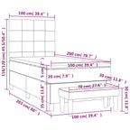 Boxspringbett mit Matratze Creme 100x200 cm Stoff