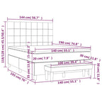 Boxspringbett mit Matratze Taupe 140x190 cm Stoff