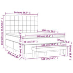 Boxspringbett mit Matratze Creme 140x200 cm Stoff