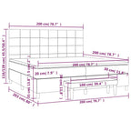 Boxspringbett mit Matratze Dunkelgrau 200x200 cm Stoff