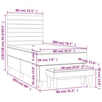 Boxspringbett mit Matratze Dunkelbraun 80x200 cm Stoff