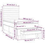 Boxspringbett mit Matratze Creme 80x200 cm Stoff