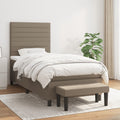 Boxspringbett mit Matratze Taupe 90x190 cm Stoff