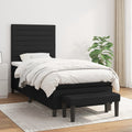 Boxspringbett mit Matratze Schwarz 90x200 cm Stoff