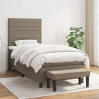 Boxspringbett mit Matratze Taupe 90x200 cm Stoff