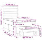 Boxspringbett mit Matratze Creme 90x200 cm Stoff