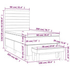 Boxspringbett mit Matratze Blau 90x200 cm Stoff