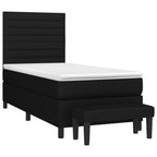 Boxspringbett mit Matratze Schwarz 100x200 cm Stoff