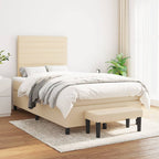Boxspringbett mit Matratze Creme 120x200 cm Stoff