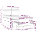 Boxspringbett mit Matratze Hellgrau 140x190 cm Stoff