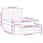 Boxspringbett mit Matratze Schwarz 140x200 cm Stoff