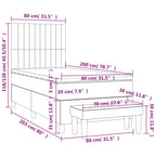 Boxspringbett mit Matratze Creme 80x200 cm Stoff