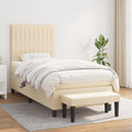 Boxspringbett mit Matratze Creme 80x200 cm Stoff
