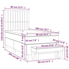 Boxspringbett mit Matratze Blau 80x200 cm Stoff