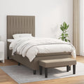 Boxspringbett mit Matratze Taupe 90x190 cm Stoff
