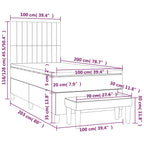 Boxspringbett mit Matratze Dunkelbraun 100x200 cm Stoff