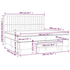 Boxspringbett mit Matratze Dunkelgrau 200x200 cm Stoff