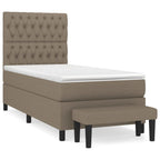 Boxspringbett mit Matratze Taupe 90x190 cm Stoff
