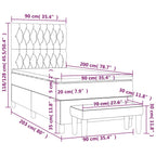 Boxspringbett mit Matratze Dunkelgrau 90x200 cm Stoff